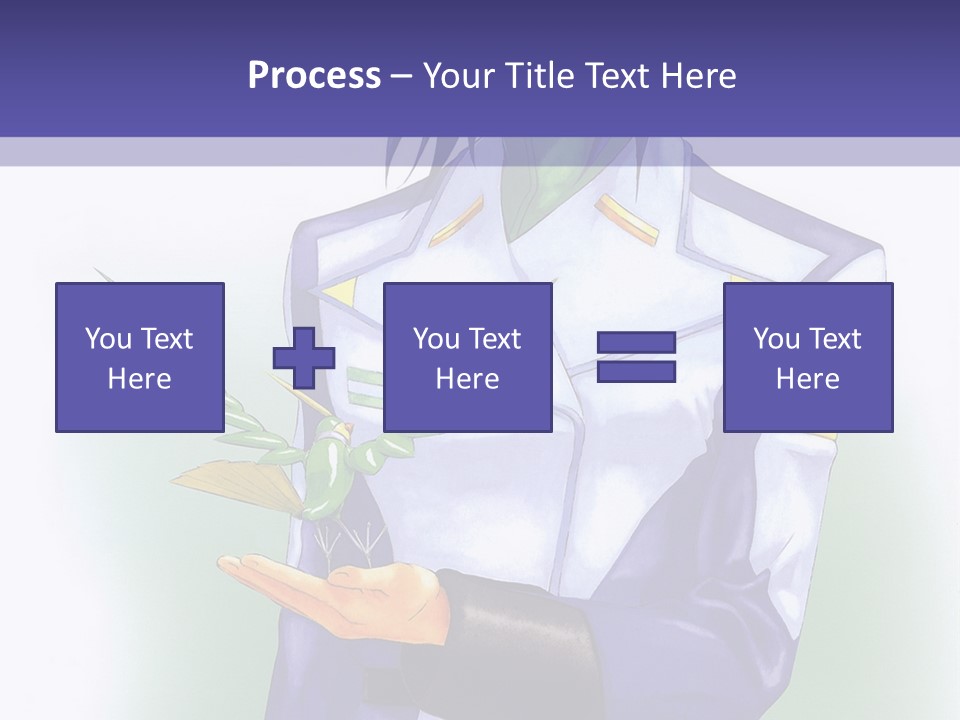 An Anime Character Holding A Plant Powerpoint Template PowerPoint Template