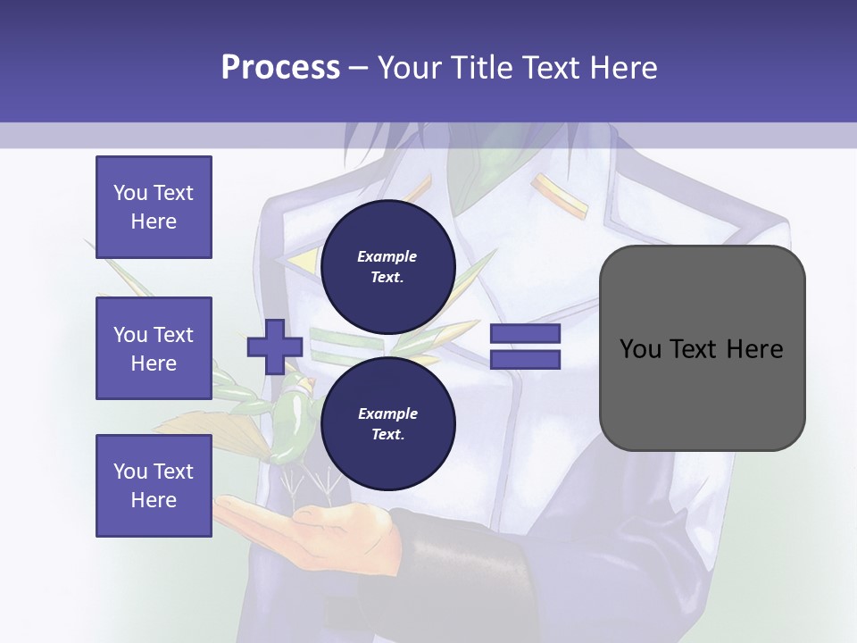 An Anime Character Holding A Plant Powerpoint Template PowerPoint Template