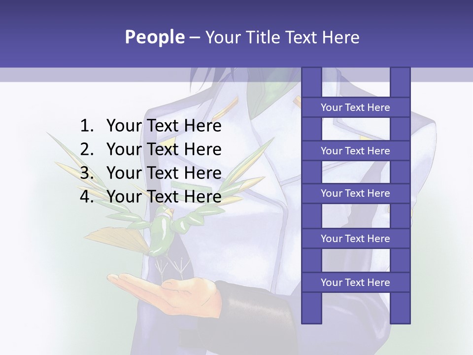 An Anime Character Holding A Plant Powerpoint Template PowerPoint Template
