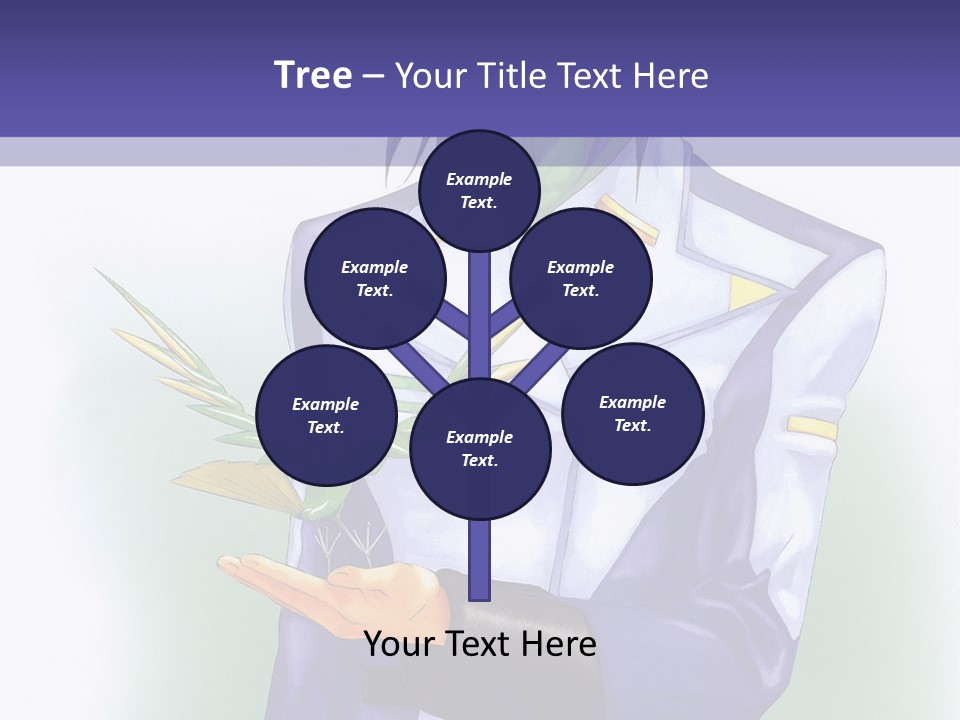 An Anime Character Holding A Plant Powerpoint Template PowerPoint Template
