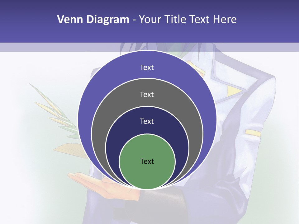 An Anime Character Holding A Plant Powerpoint Template PowerPoint Template