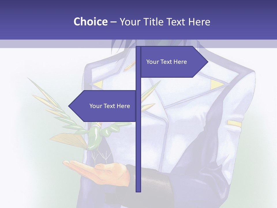 An Anime Character Holding A Plant Powerpoint Template PowerPoint Template