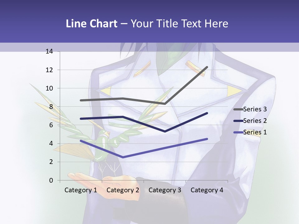 An Anime Character Holding A Plant Powerpoint Template PowerPoint Template