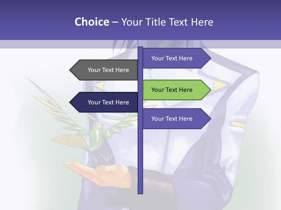 An Anime Character Holding A Plant Powerpoint Template PowerPoint Template