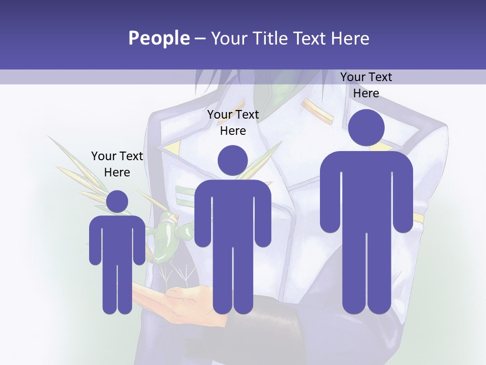 An Anime Character Holding A Plant Powerpoint Template PowerPoint Template