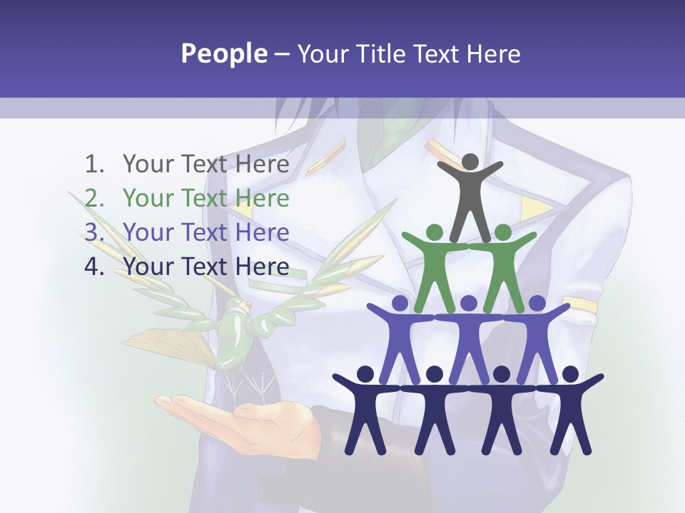 An Anime Character Holding A Plant Powerpoint Template PowerPoint Template