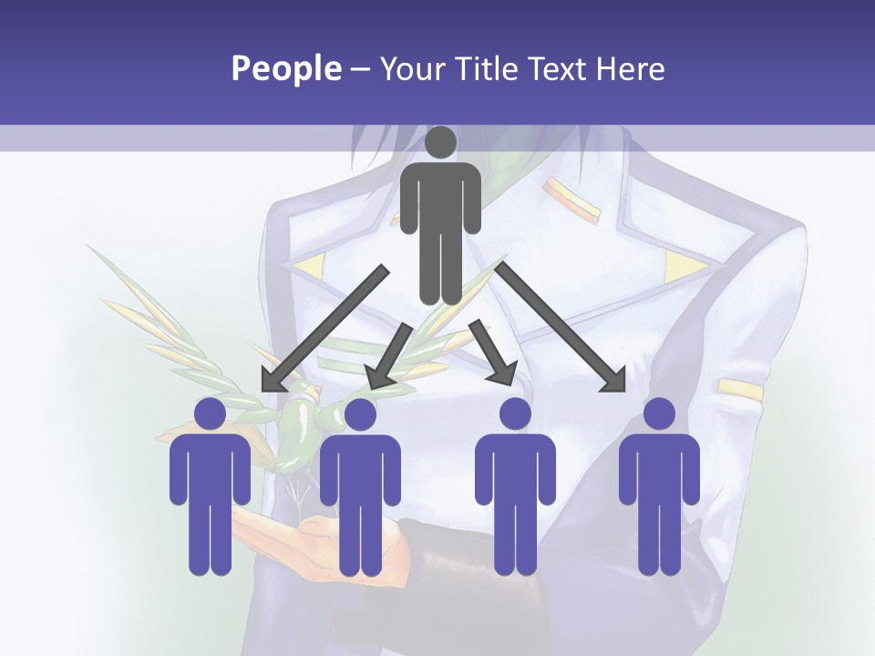 An Anime Character Holding A Plant Powerpoint Template PowerPoint Template