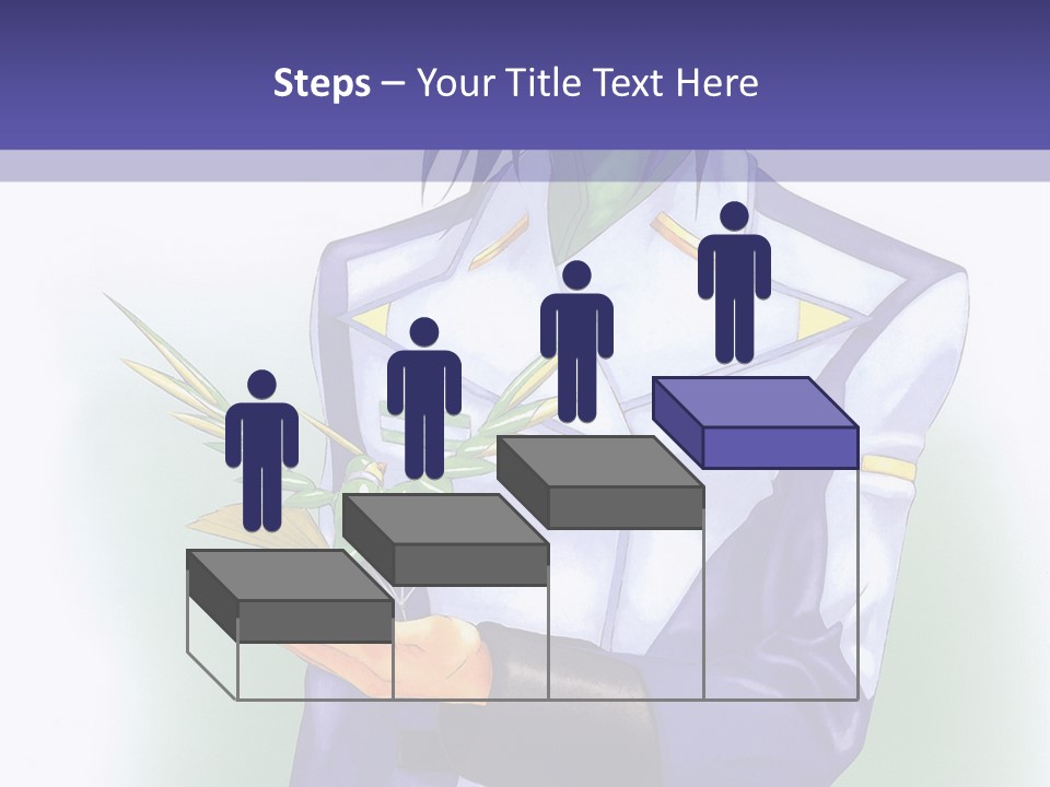 An Anime Character Holding A Plant Powerpoint Template PowerPoint Template