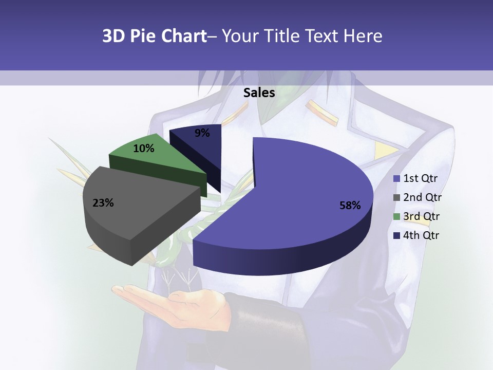An Anime Character Holding A Plant Powerpoint Template PowerPoint Template