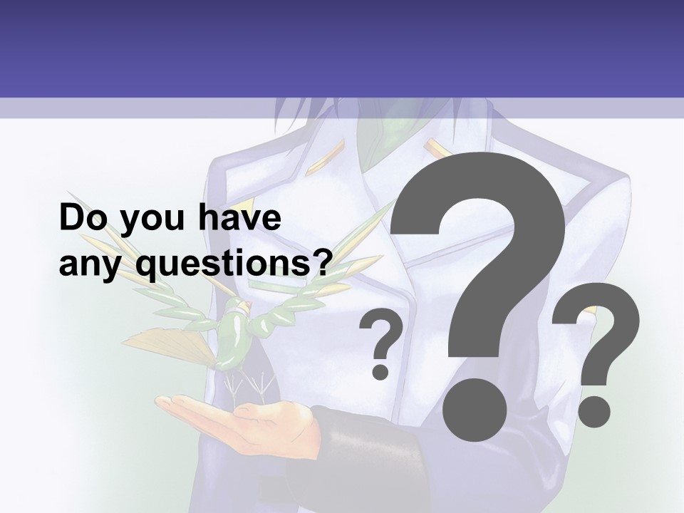 An Anime Character Holding A Plant Powerpoint Template PowerPoint Template