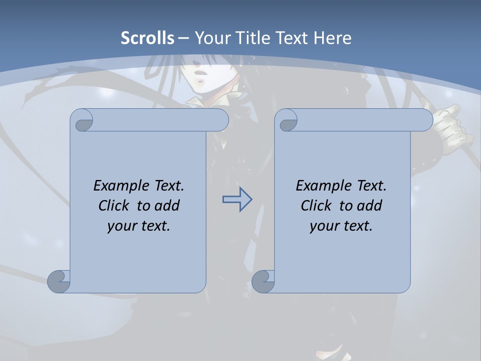 A Couple Of Anime Characters Standing Next To Each Other PowerPoint Template