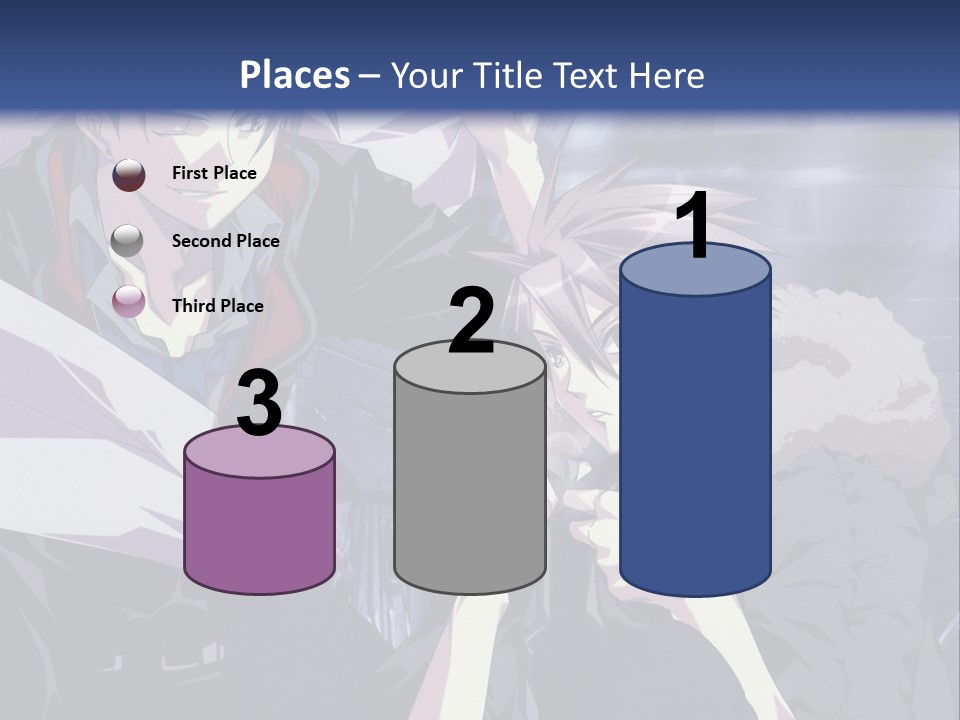 A Couple Of Anime Characters Standing Next To Each Other PowerPoint Template