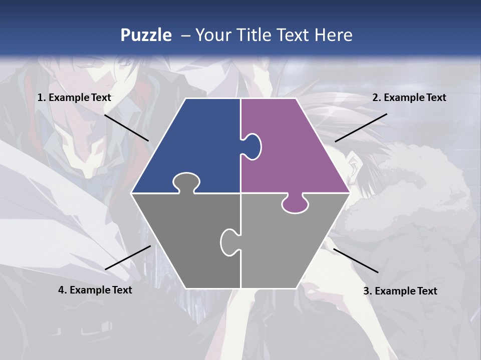 A Couple Of Anime Characters Standing Next To Each Other PowerPoint Template