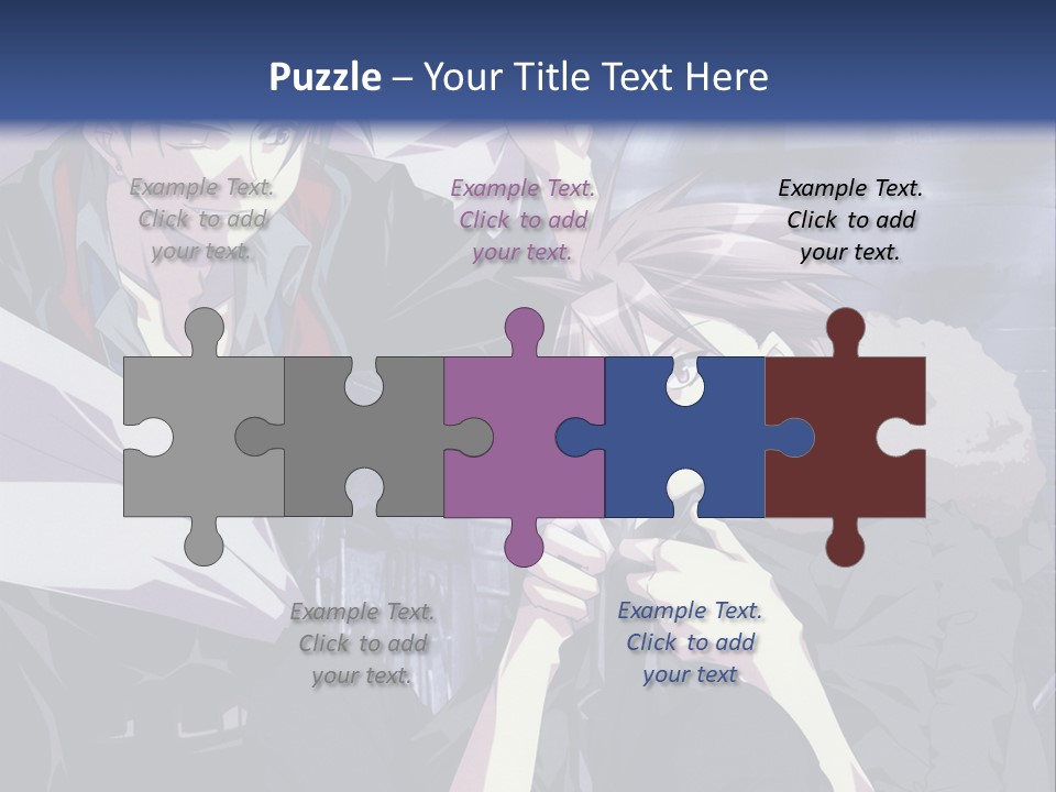 A Couple Of Anime Characters Standing Next To Each Other PowerPoint Template