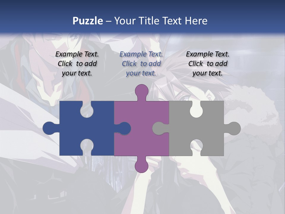 A Couple Of Anime Characters Standing Next To Each Other PowerPoint Template