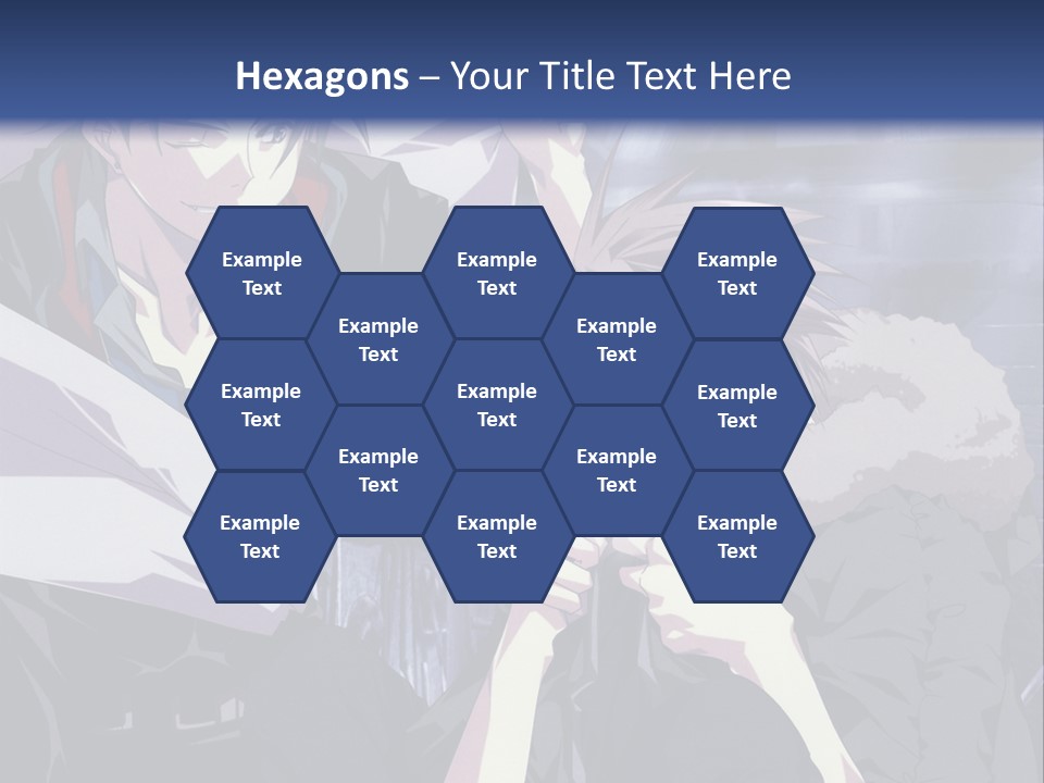 A Couple Of Anime Characters Standing Next To Each Other PowerPoint Template