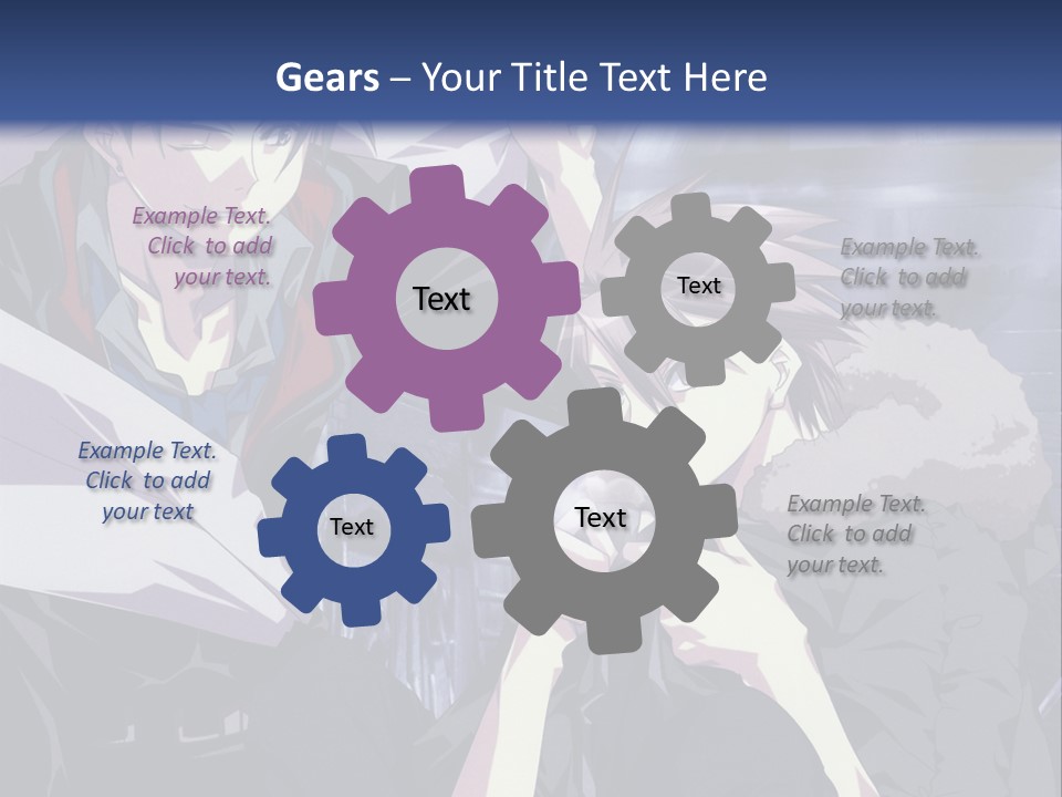 A Couple Of Anime Characters Standing Next To Each Other PowerPoint Template