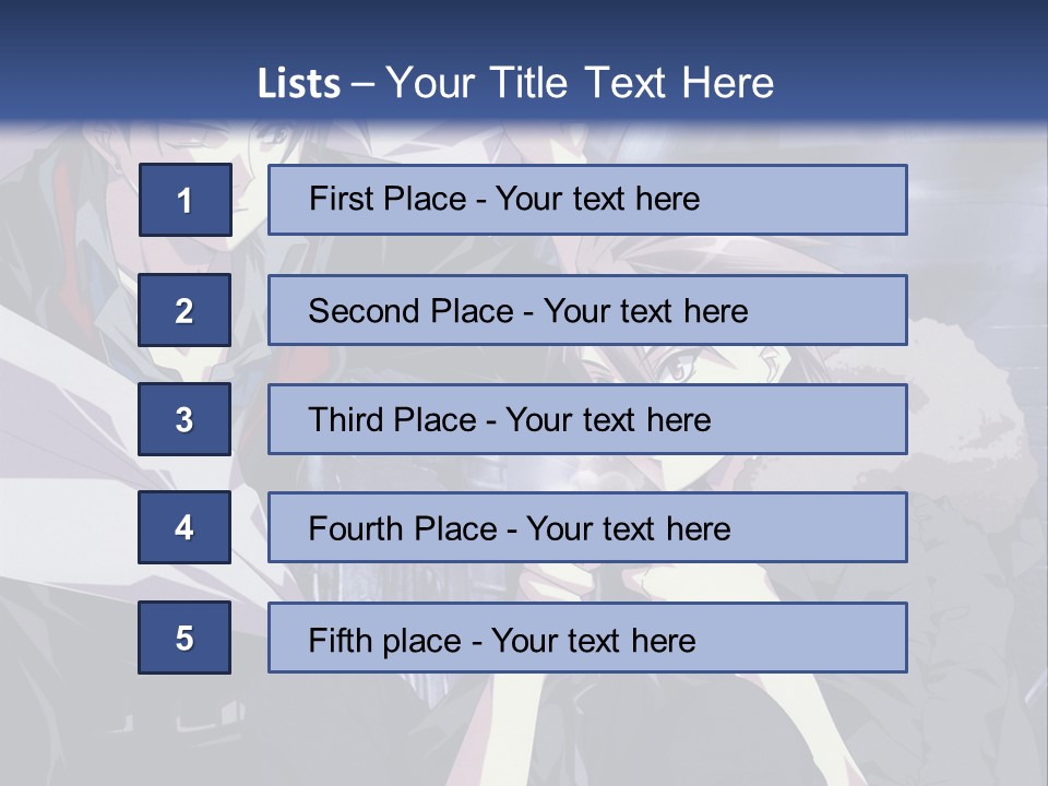 A Couple Of Anime Characters Standing Next To Each Other PowerPoint Template