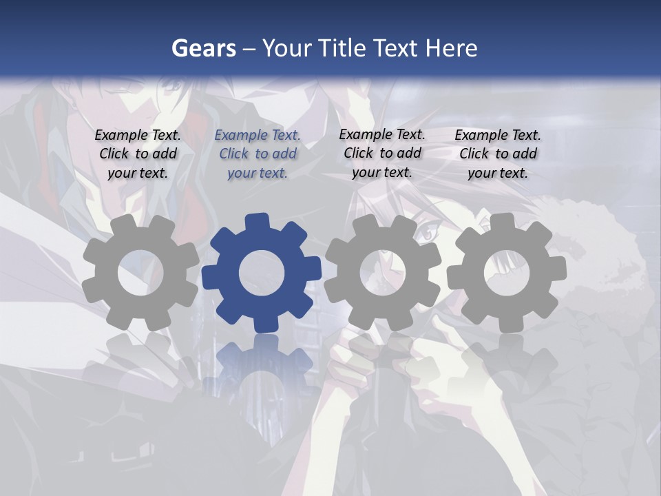 A Couple Of Anime Characters Standing Next To Each Other PowerPoint Template