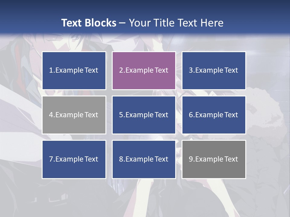 A Couple Of Anime Characters Standing Next To Each Other PowerPoint Template