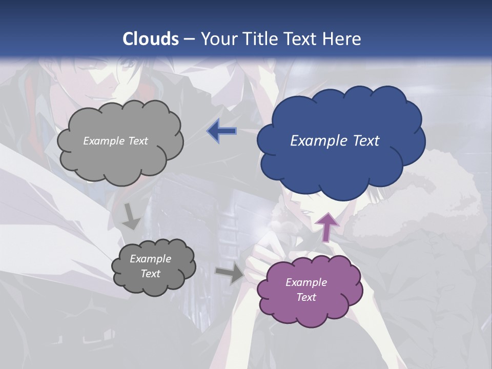 A Couple Of Anime Characters Standing Next To Each Other PowerPoint Template