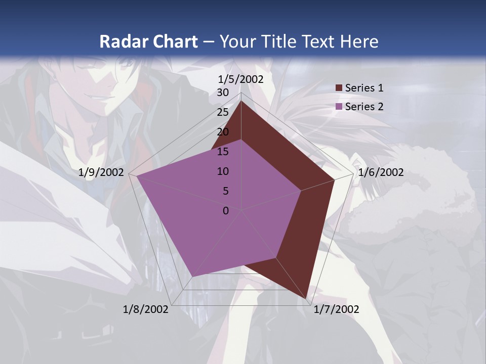 A Couple Of Anime Characters Standing Next To Each Other PowerPoint Template