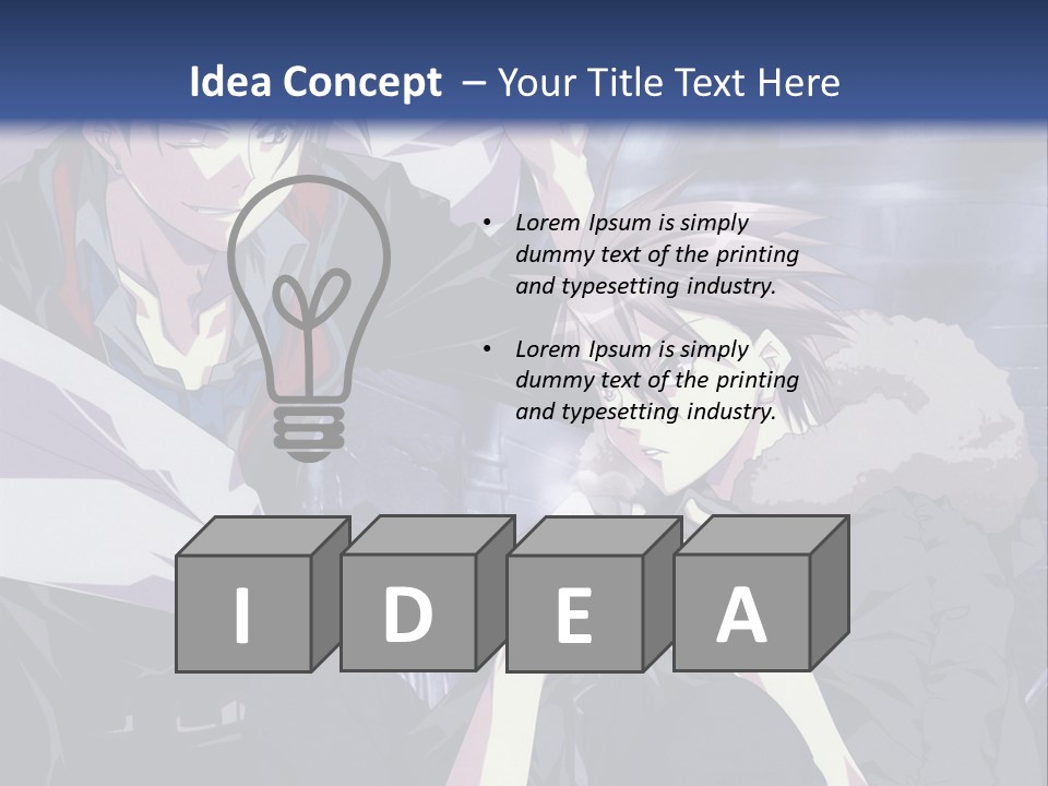 A Couple Of Anime Characters Standing Next To Each Other PowerPoint Template