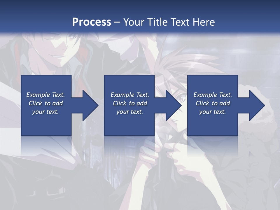 A Couple Of Anime Characters Standing Next To Each Other PowerPoint Template