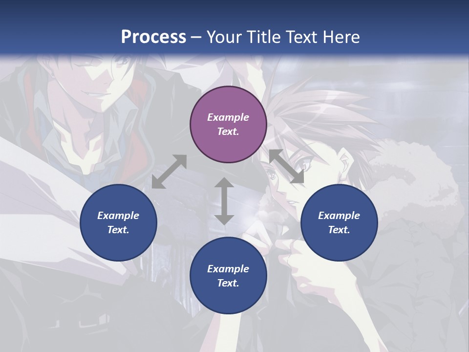 A Couple Of Anime Characters Standing Next To Each Other PowerPoint Template