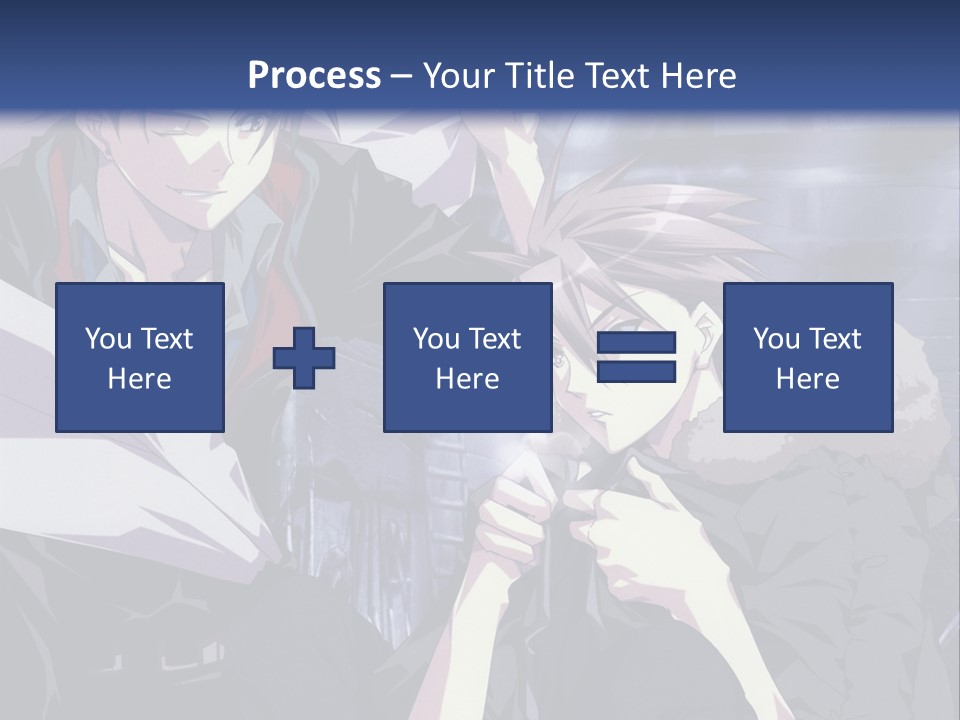 A Couple Of Anime Characters Standing Next To Each Other PowerPoint Template