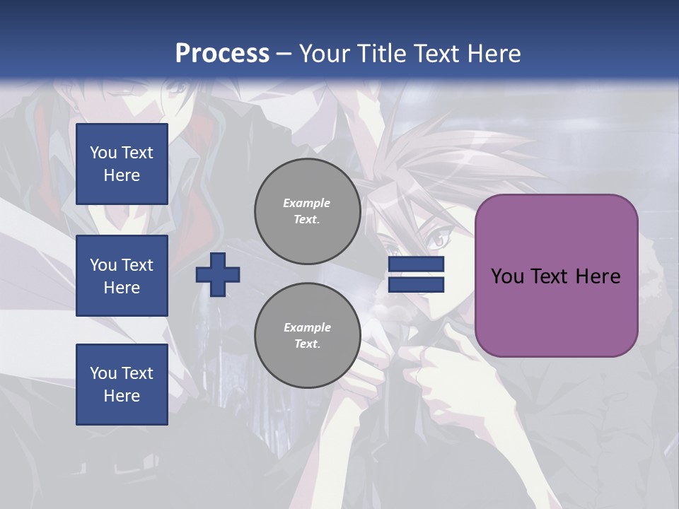A Couple Of Anime Characters Standing Next To Each Other PowerPoint Template