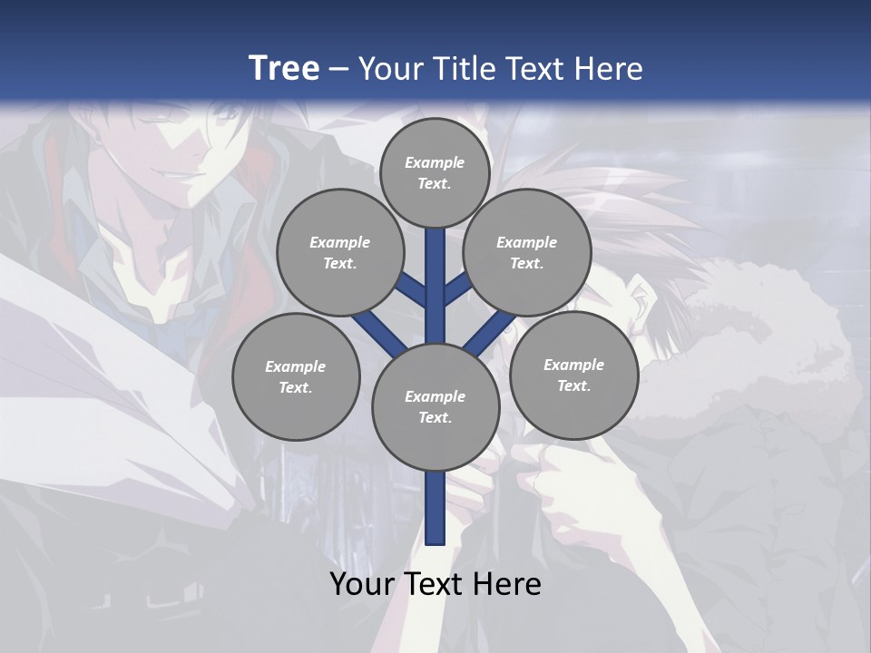 A Couple Of Anime Characters Standing Next To Each Other PowerPoint Template