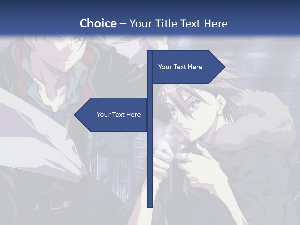 A Couple Of Anime Characters Standing Next To Each Other PowerPoint Template