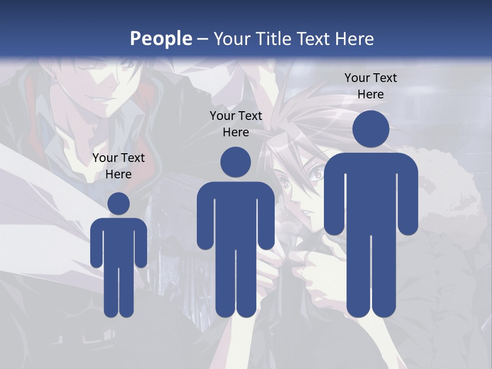 A Couple Of Anime Characters Standing Next To Each Other PowerPoint Template