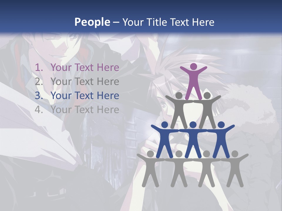 A Couple Of Anime Characters Standing Next To Each Other PowerPoint Template