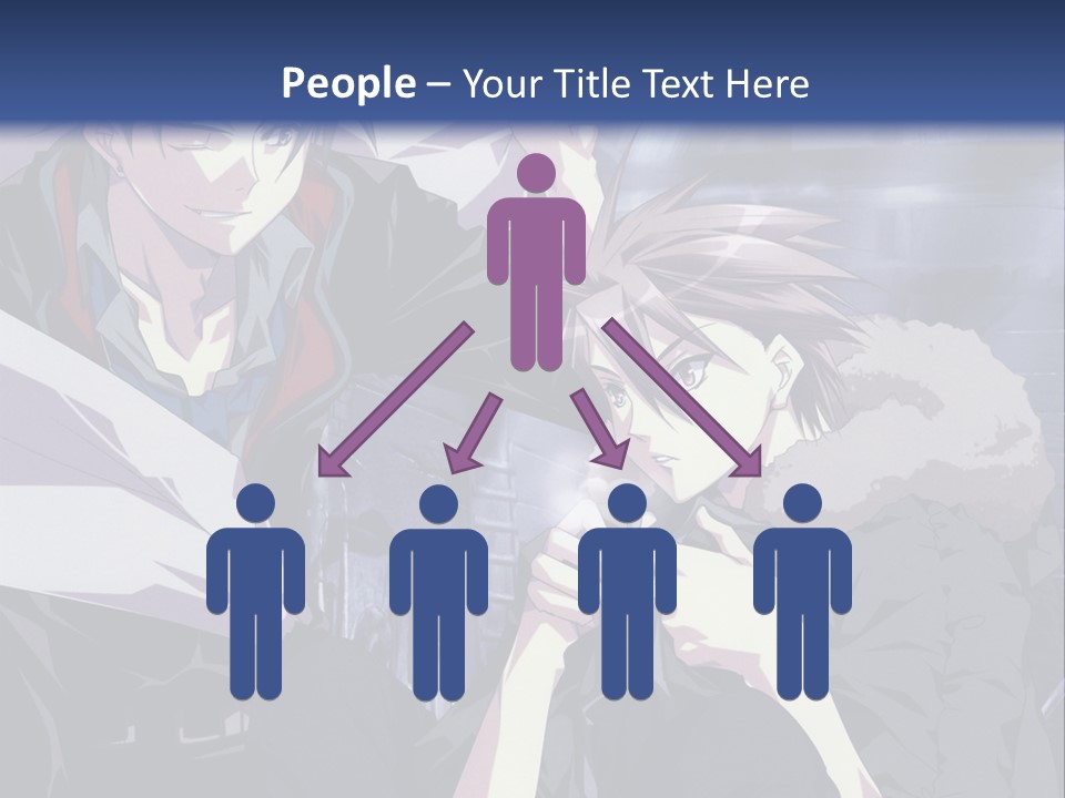 A Couple Of Anime Characters Standing Next To Each Other PowerPoint Template