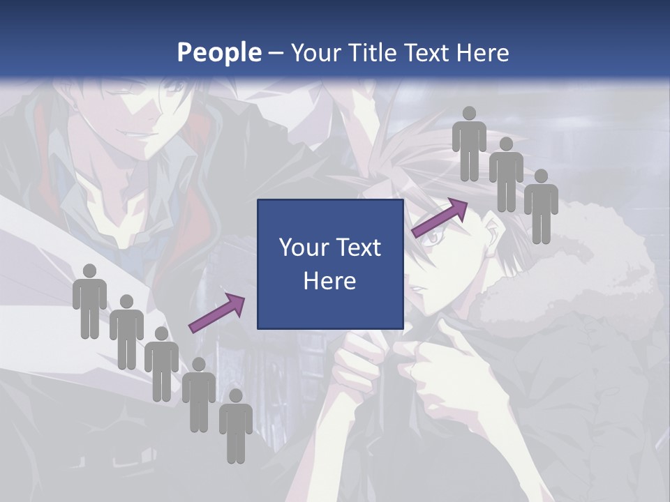 A Couple Of Anime Characters Standing Next To Each Other PowerPoint Template