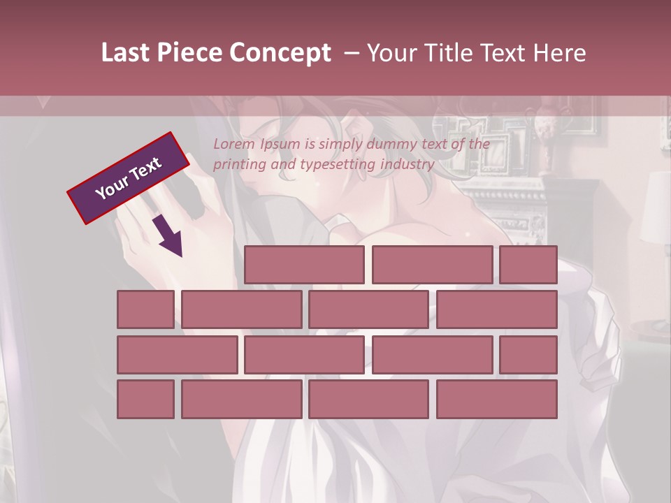 A Man And Woman Kissing In A Living Room PowerPoint Template