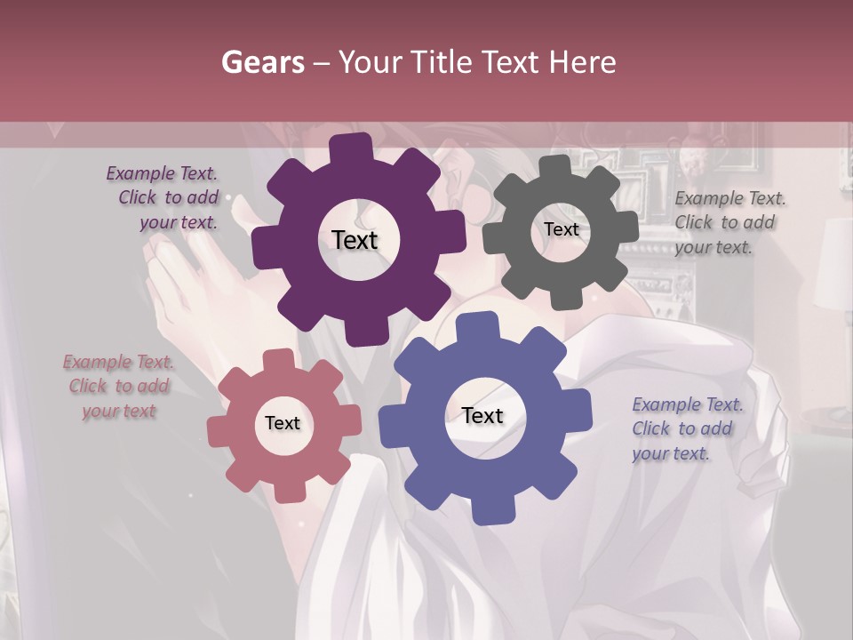 A Man And Woman Kissing In A Living Room PowerPoint Template