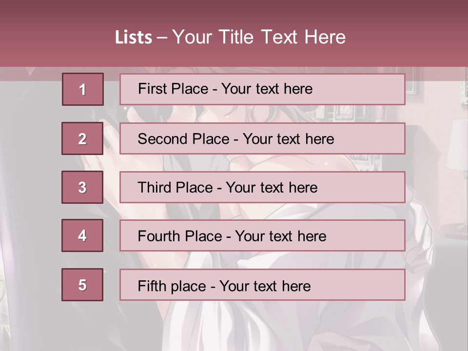 A Man And Woman Kissing In A Living Room PowerPoint Template