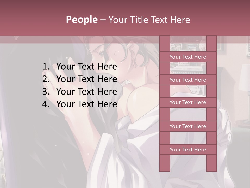 A Man And Woman Kissing In A Living Room PowerPoint Template