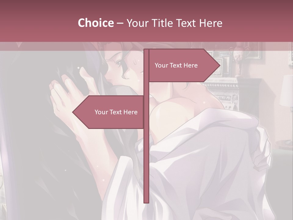 A Man And Woman Kissing In A Living Room PowerPoint Template