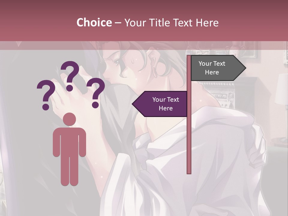 A Man And Woman Kissing In A Living Room PowerPoint Template