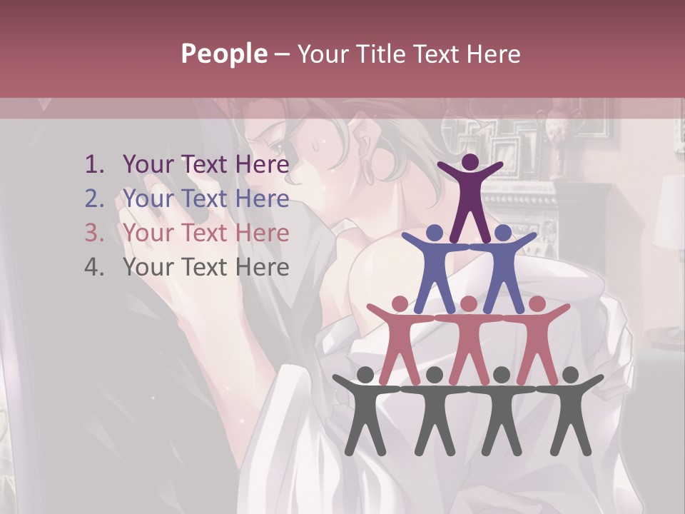 A Man And Woman Kissing In A Living Room PowerPoint Template