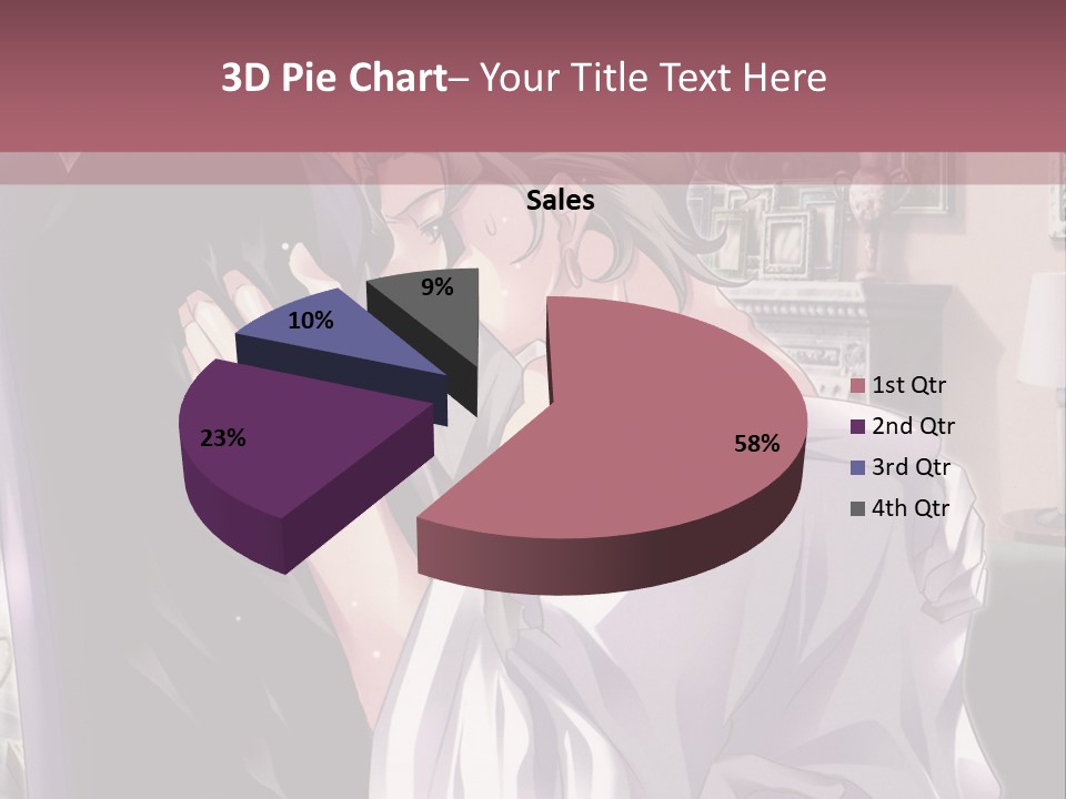 A Man And Woman Kissing In A Living Room PowerPoint Template