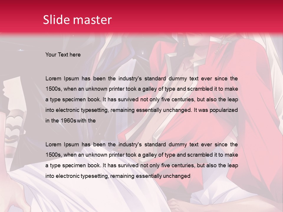 A Man And Woman In A Bed With A Red Background PowerPoint Template
