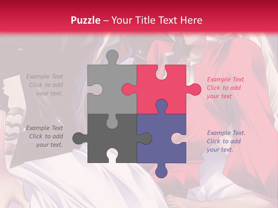 A Man And Woman In A Bed With A Red Background PowerPoint Template