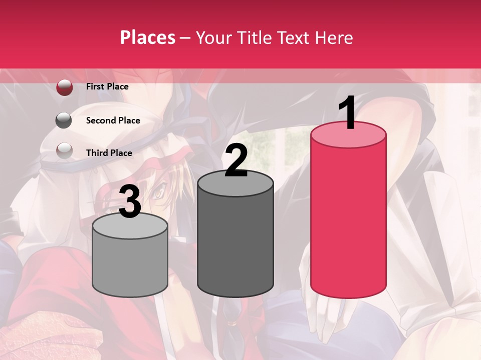 A Couple Of Anime Characters Sitting Next To Each Other PowerPoint Template