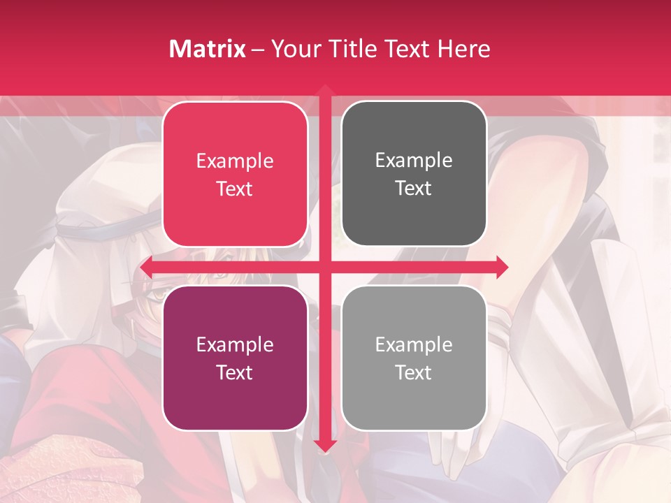 A Couple Of Anime Characters Sitting Next To Each Other PowerPoint Template