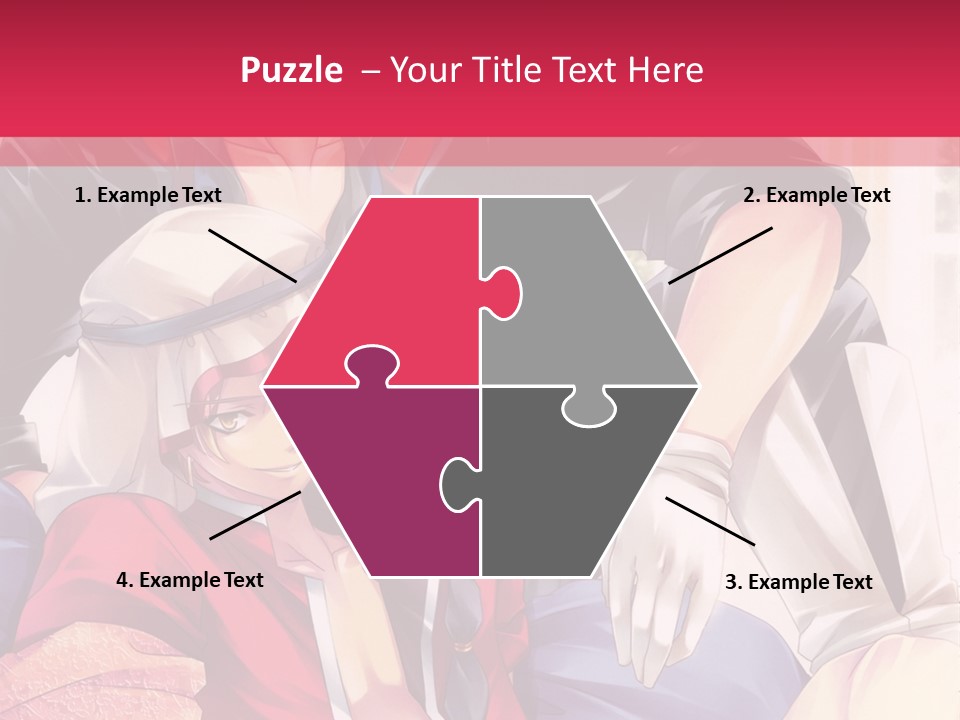 A Couple Of Anime Characters Sitting Next To Each Other PowerPoint Template